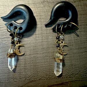 Dark Silver Gunmetal Celestial Charmed Gauges